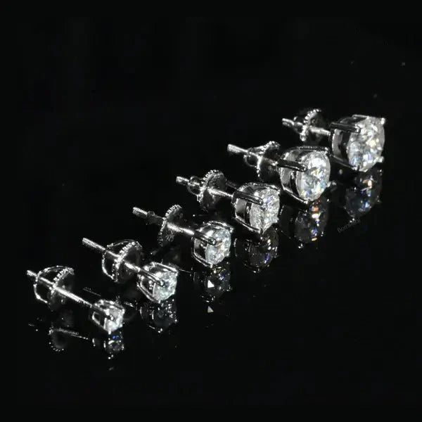Moissanite Stud Earrings (Round)