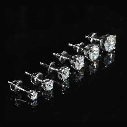 Moissanite Stud Earrings (Round)