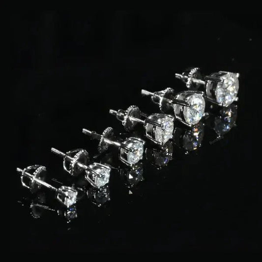 Moissanite Stud Earrings (Round)
