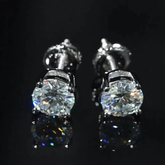 Moissanite Stud Earrings (Round)