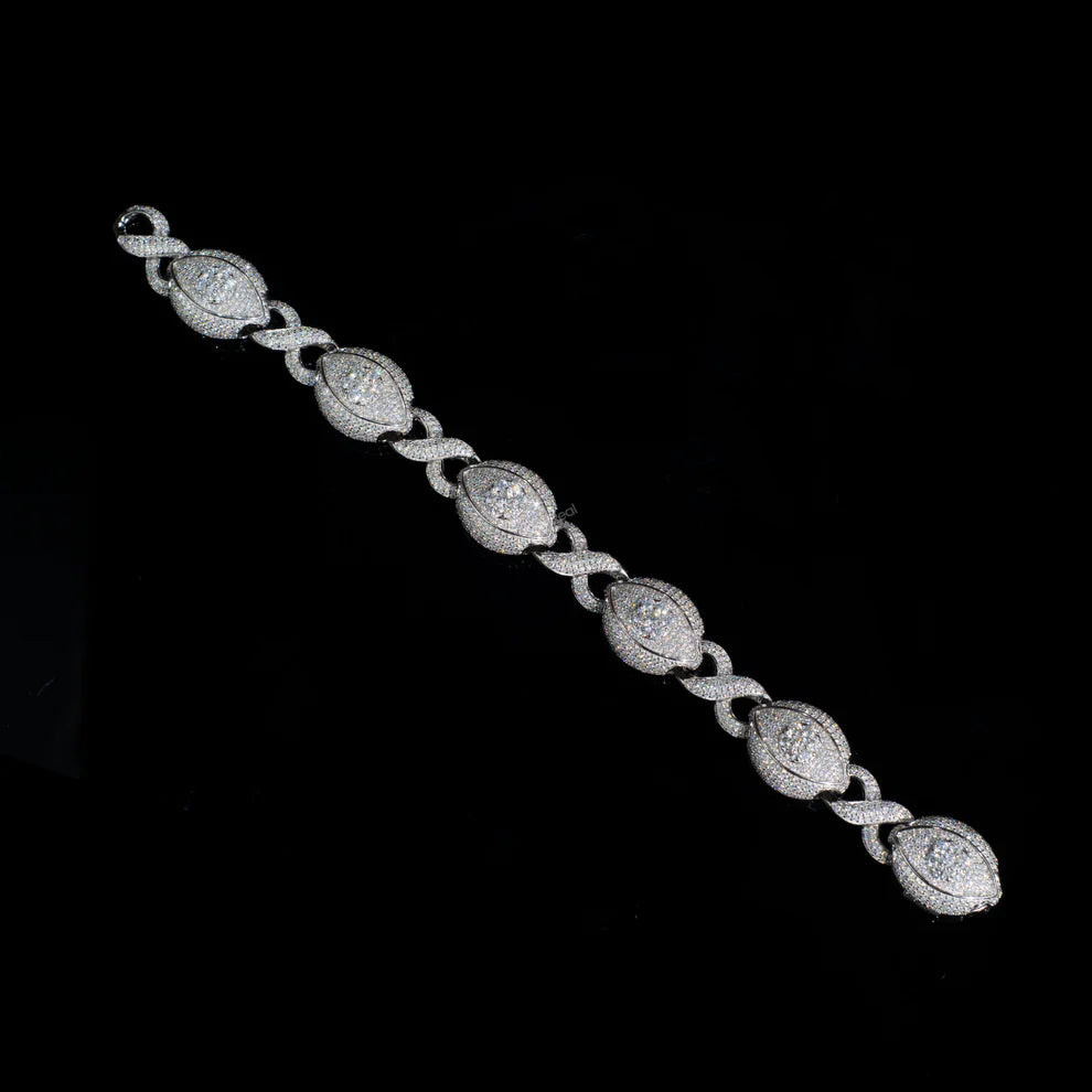 Evil Eye Infinity Cuban Link Chain Bracelet