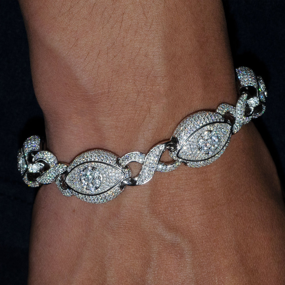Evil Eye Infinity Cuban Link Chain Bracelet