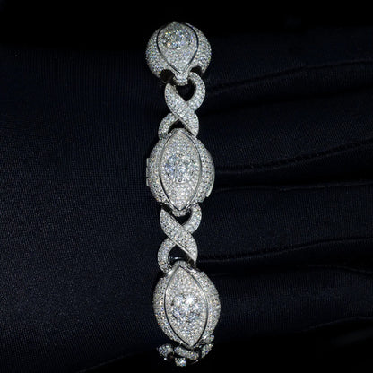 Evil Eye Infinity Cuban Link Chain Bracelet