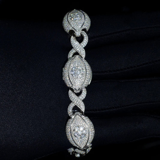 Evil Eye Infinity Cuban Link Chain Bracelet