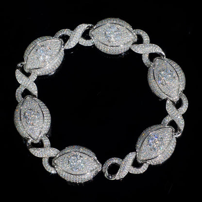 Evil Eye Infinity Cuban Link Chain Bracelet